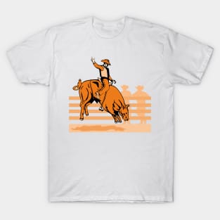 Cowboy Bull Riding Retro T-Shirt